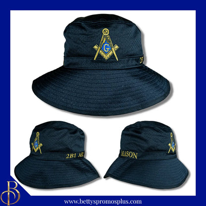 Mason Masonic 2B1 ASK 1 Mesh Flex Fit Embroidered Bucket Hat-Masonic Paraphernalia-Masonic Hats-Betty's Promos Plus