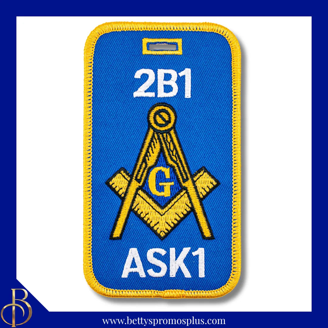 Mason Masonic 2B1 ASK1 Embroidered Luggage Tag-Masonic Paraphernalia-Masonic Luggage Tag-Betty's Promos Plus