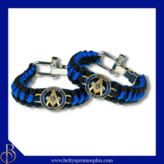 Mason Masonic 2B1 ASK1 Paracord Survival Bracelet-Masonic Paraphernalia-Masonic Bracelet-Betty's Promos Plus