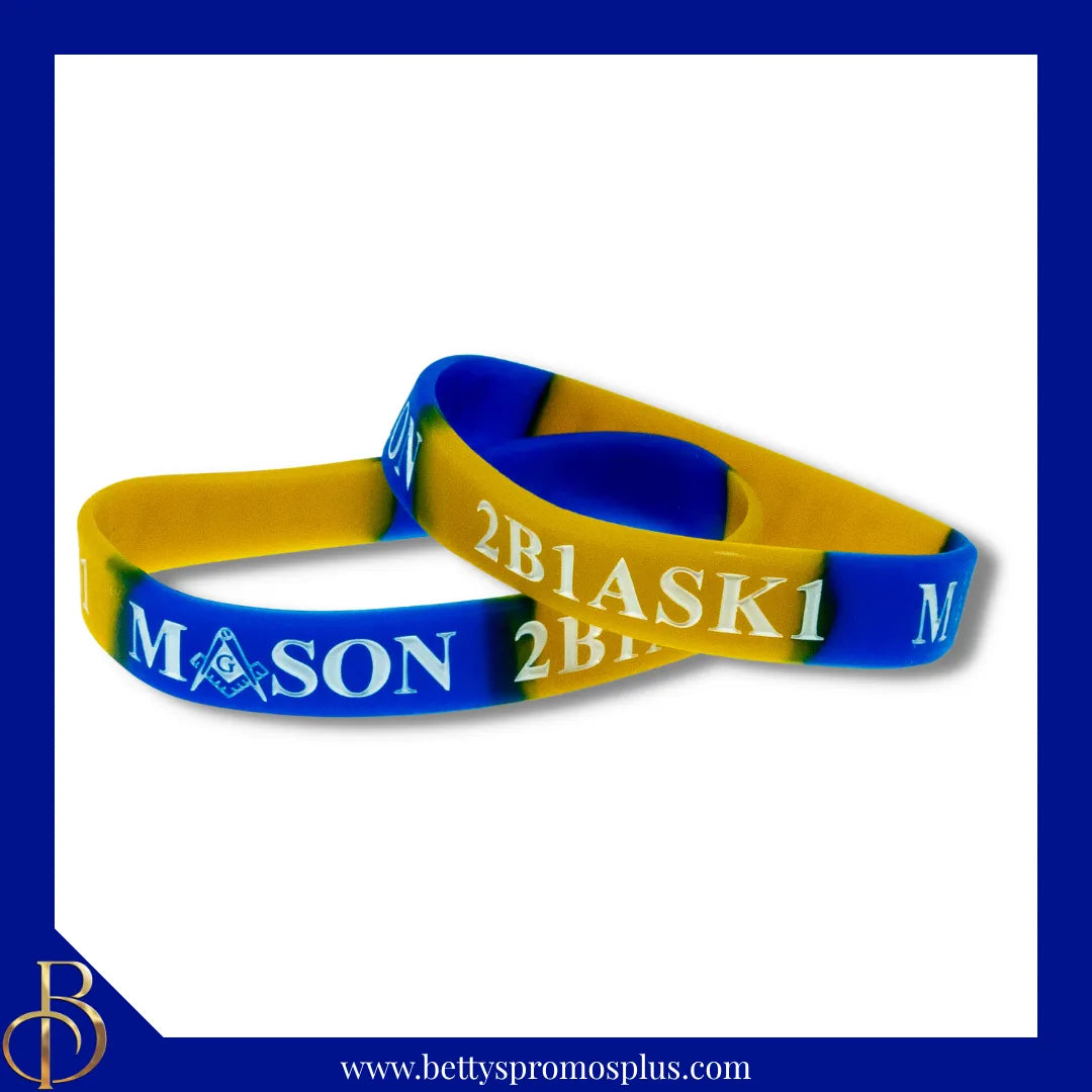 Mason Masonic "2B1 ASK1" Silicone Wristband Rubber Bracelet-Masonic Paraphernalia-Masonic Wristband-Betty's Promos Plus