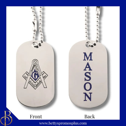 Mason Masonic Dog Tag with MASON and Square & Compass Shield-Masonic Paraphernalia-Masonic Accessories-Betty's Promos Plus