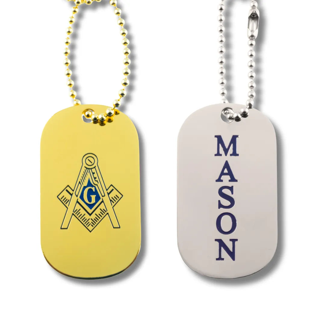 Mason Masonic Dog Tag with MASON and Square & Compass Shield-Masonic Paraphernalia-Masonic Accessories-Betty's Promos Plus