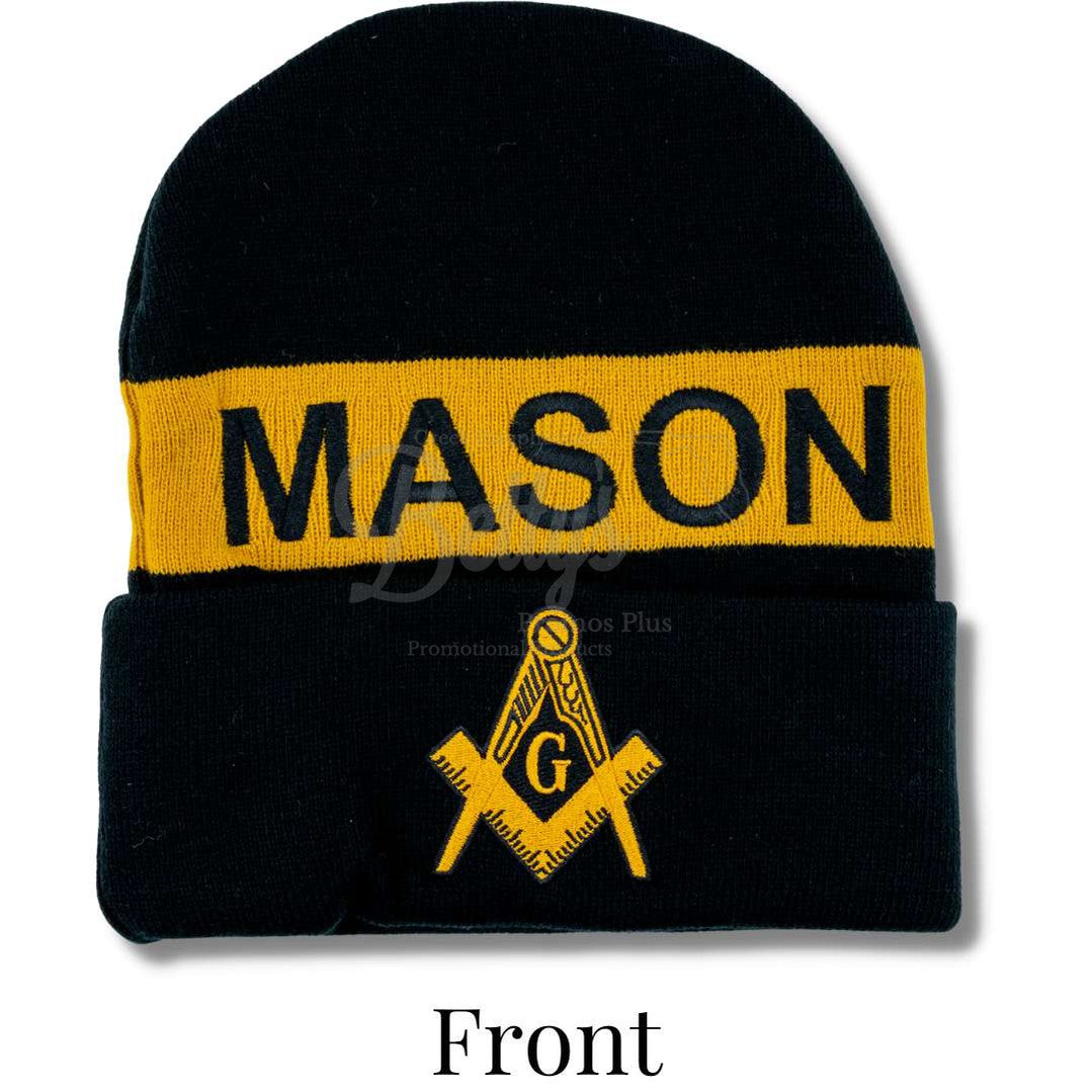 Mason Masonic Embroidered Shield Knit Crest Beanie-Masonic Paraphernalia-Masonic Hats-Betty's Promos Plus