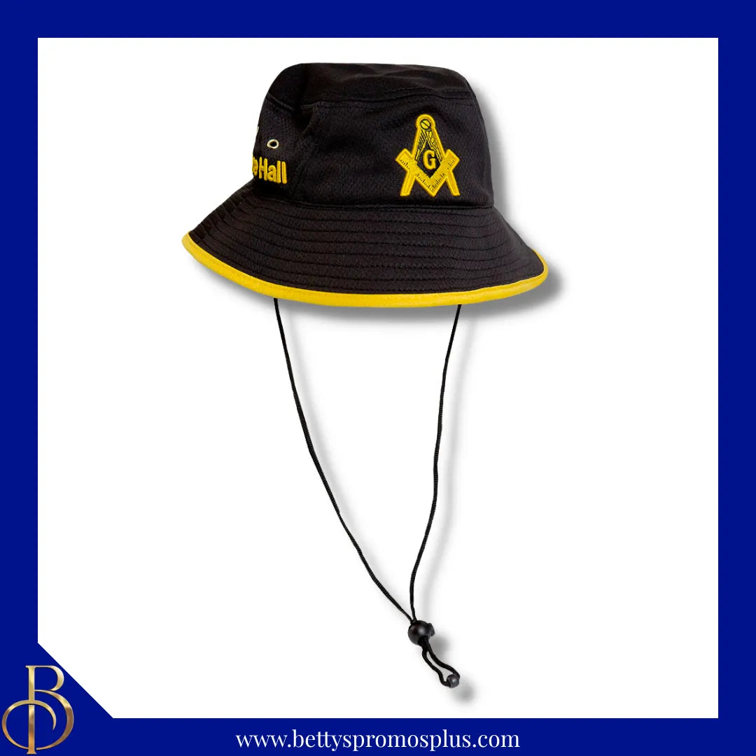 Mason Masonic Prince Hall Embroidered Bucket Hat with Drawstring-Masonic Paraphernalia-Masonic Hats-Betty's Promos Plus