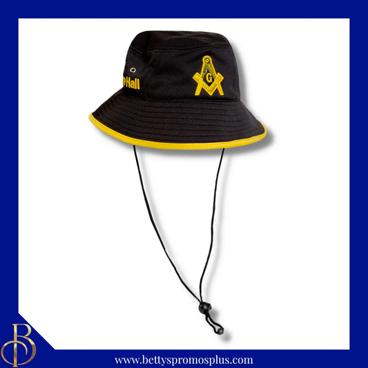 Mason Masonic Prince Hall Embroidered Bucket Hat with Drawstring-Masonic Paraphernalia-Masonic Hats-Betty's Promos Plus
