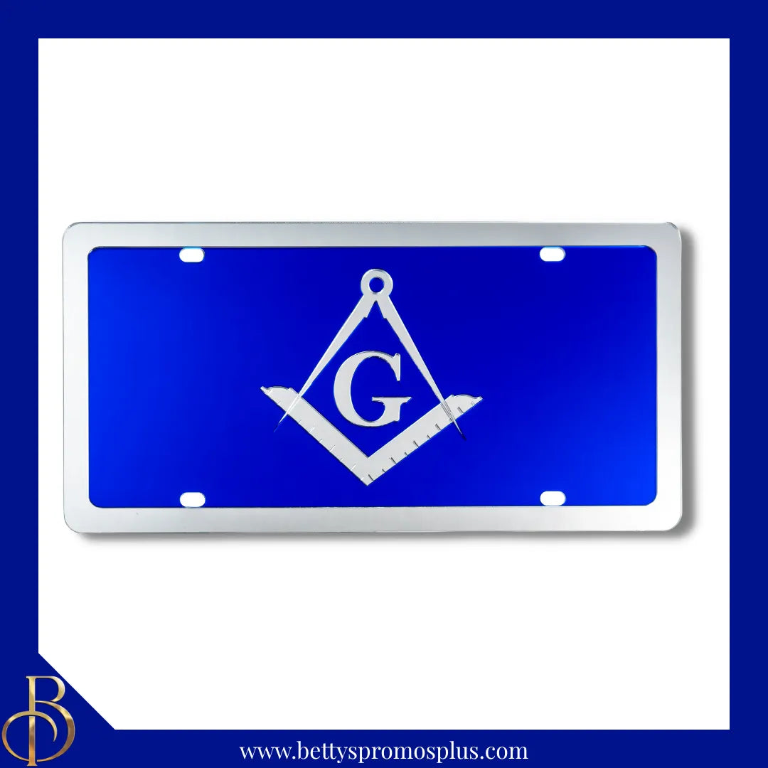 Mason Masonic Shield Freemason Acrylic Laser Engraved Auto Tag-Masonic Paraphernalia-Masonic Auto Tag-Betty's Promos Plus
