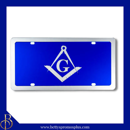 Mason Masonic Shield Freemason Acrylic Laser Engraved Auto Tag-Masonic Paraphernalia-Masonic Auto Tag-Betty's Promos Plus