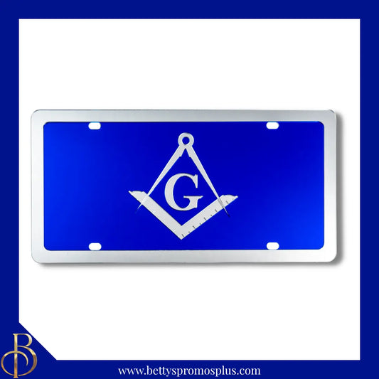 Mason Masonic Shield Freemason Acrylic Laser Engraved Auto Tag-Masonic Paraphernalia-Masonic Auto Tag-Betty's Promos Plus