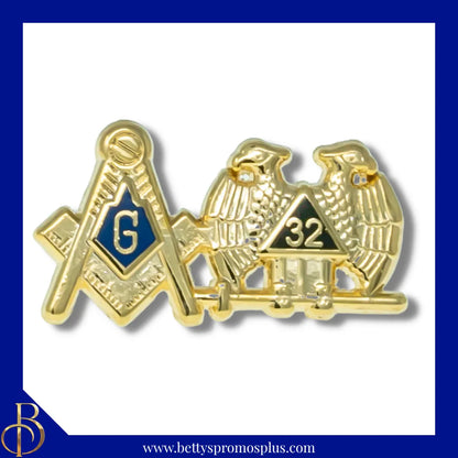 Mason Masonic Shield & Scottish Rite 32nd Degree Freemason Lapel Pin-Masonic Paraphernalia-Masonic Lapel Pin-Betty's Promos Plus