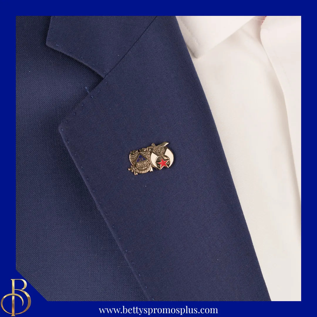 Mason Masonic "Shriner Shield & 32nd Degree Mason" Freemason Lapel Pin-Masonic Paraphernalia-Masonic Lapel Pin-Betty's Promos Plus