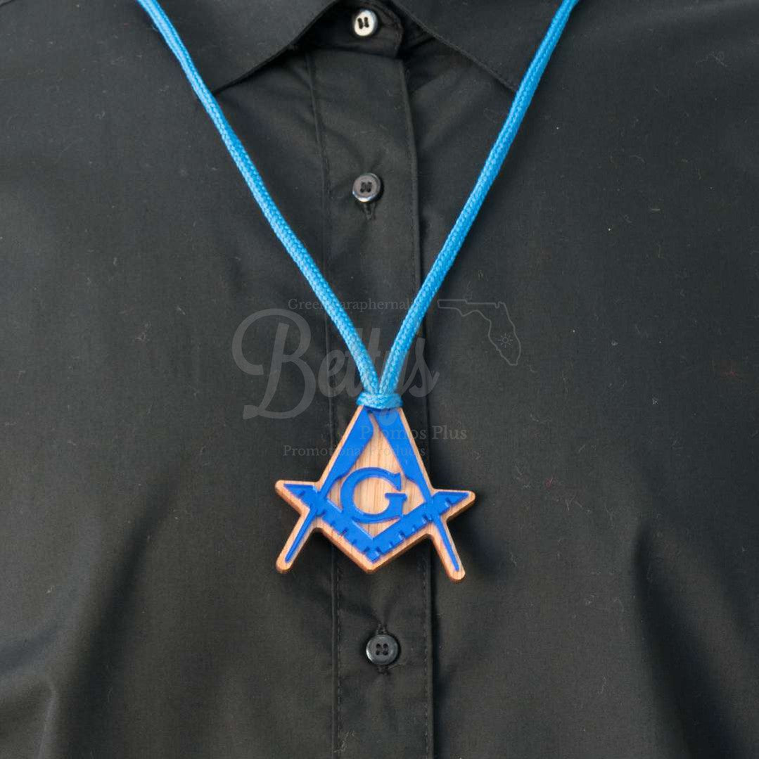 Mason Masonic Wood with Acrylic Crest Tiki Necklace-Masonic Paraphernalia-Masonic Tiki Necklace-Betty's Promos Plus
