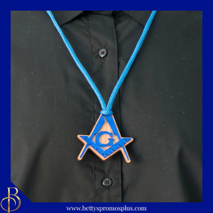 Mason Masonic Wood with Acrylic Crest Tiki Necklace-Masonic Paraphernalia-Masonic Tiki Necklace-Betty's Promos Plus