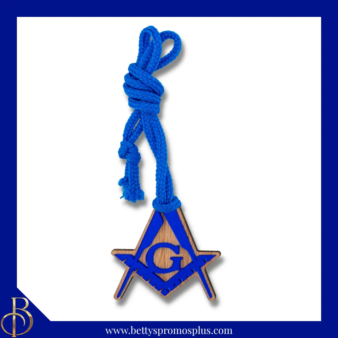 Mason Masonic Wood with Acrylic Crest Tiki Necklace-Masonic Paraphernalia-Masonic Tiki Necklace-Betty's Promos Plus