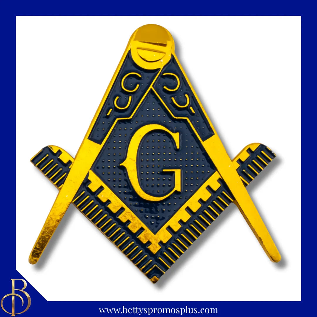 Mason Square & Compasses Car Emblem Masonic Car Badge Decal-Masonic Paraphernalia-Masonic Lapel Pin-Betty's Promos Plus