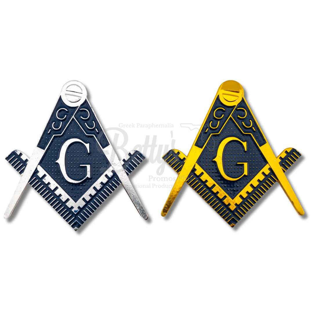 Mason Square & Compasses Car Emblem Masonic Car Badge Decal-Masonic Paraphernalia-Masonic Lapel Pin-Betty's Promos Plus