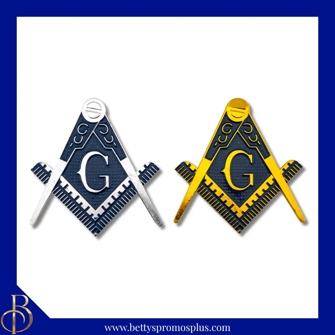 Mason Square & Compasses Car Emblem Masonic Car Badge Decal-Masonic Paraphernalia-Masonic Lapel Pin-Betty's Promos Plus