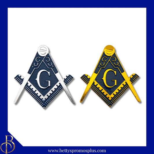 Mason Square & Compasses Car Emblem Masonic Car Badge Decal-Masonic Paraphernalia-Masonic Lapel Pin-Betty's Promos Plus