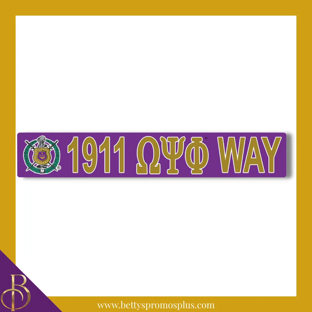 Omega Psi Phi 1911 ΩΨΦ Way Street Sign-Purple-Omega Psi Phi Paraphernalia-Omega Psi Phi Street Sign-Betty's Promos Plus
