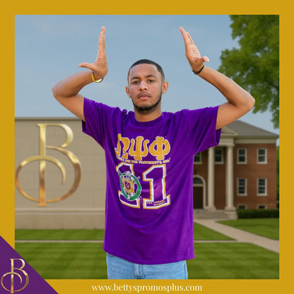 Omega Psi Phi ΩΨΦ 11 Screen Printed T-Shirt-Omega Psi Phi Paraphernalia-Omega Psi Phi T-Shirts-Betty's Promos Plus