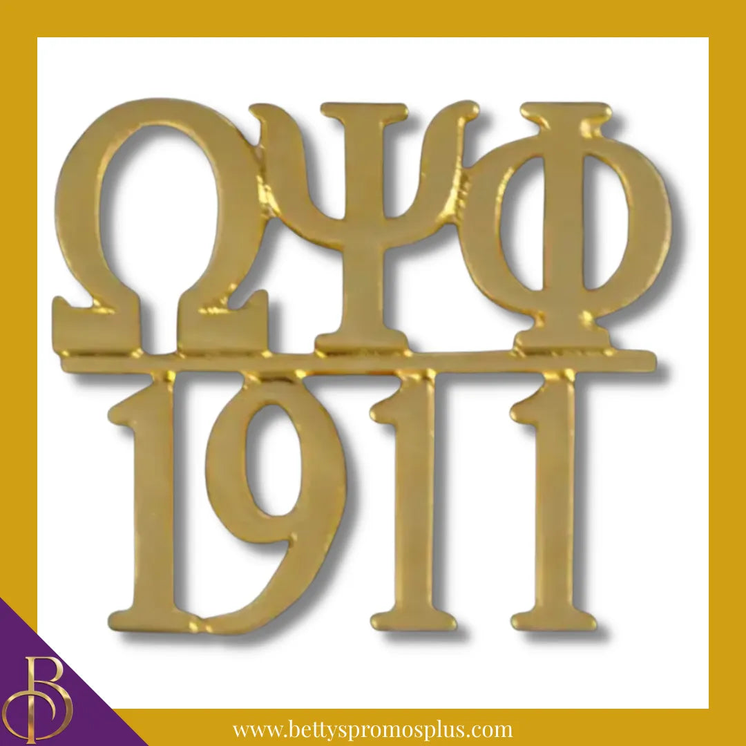 Omega Psi Phi ΩΨΦ 1911 Greek Lapel Pin-Gold-Omega Psi Phi Paraphernalia-Omega Psi Phi Lapel Pin-Betty's Promos Plus