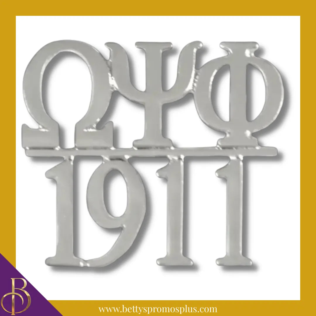 Omega Psi Phi ΩΨΦ 1911 Greek Lapel Pin-Silver-Omega Psi Phi Paraphernalia-Omega Psi Phi Lapel Pin-Betty's Promos Plus