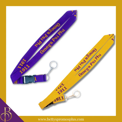 Omega Psi Phi ΩΨΦ 1911 Woven Embroidered Lanyard-Omega Psi Phi Paraphernalia-Omega Psi Phi Lanyards-Betty's Promos Plus