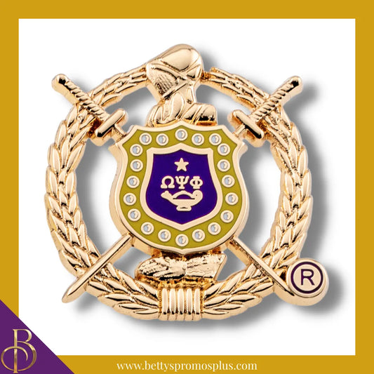 Omega Psi Phi ΩΨΦ 3D Color Shield Greek Fraternity Lapel Pin-Gold-Omega Psi Phi Paraphernalia-Omega Psi Phi Lapel Pin-Betty's Promos Plus
