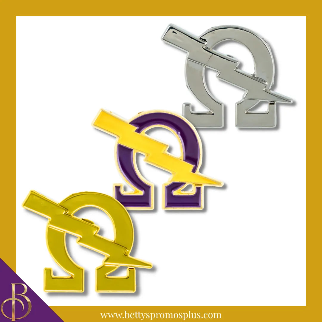 Omega Psi Phi ΩΨΦ Bolt Lapel Pin-Omega Psi Phi Paraphernalia-Omega Psi Phi Lapel Pin-Betty's Promos Plus