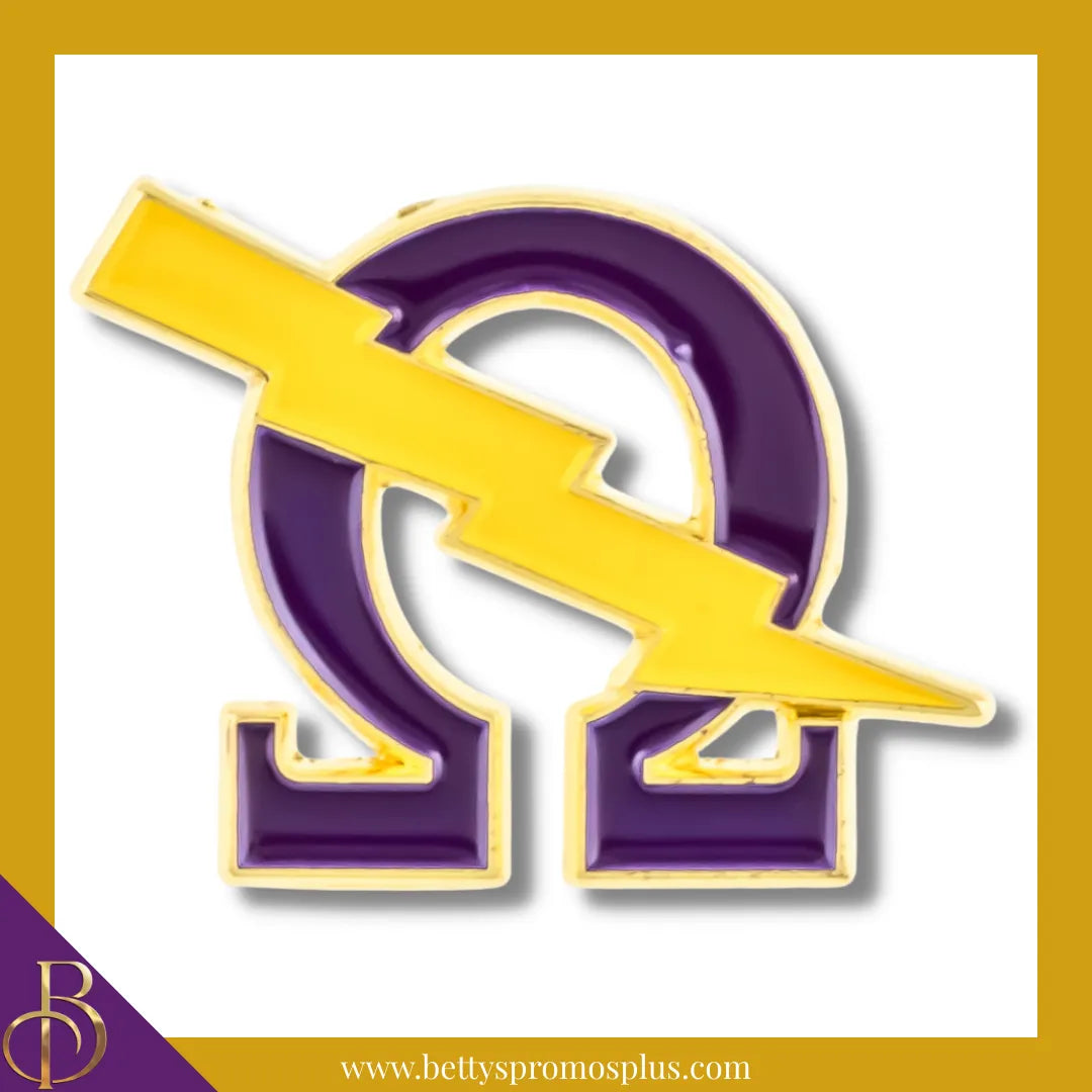 Omega Psi Phi ΩΨΦ Bolt Lapel Pin-Purple-Omega Psi Phi Paraphernalia-Omega Psi Phi Lapel Pin-Betty's Promos Plus