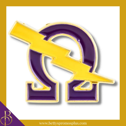 Omega Psi Phi ΩΨΦ Bolt Lapel Pin-Purple-Omega Psi Phi Paraphernalia-Omega Psi Phi Lapel Pin-Betty's Promos Plus
