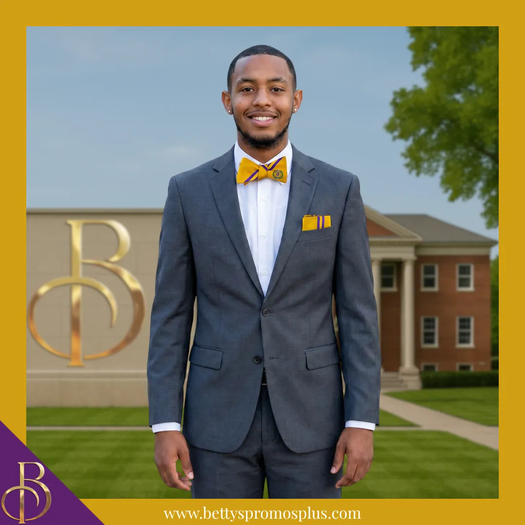 Omega Psi Phi ΩΨΦ Bow Tie and Pocket Square Combo-Omega Psi Phi Paraphernalia-Omega Psi Phi Bow Tie Set-Betty's Promos Plus