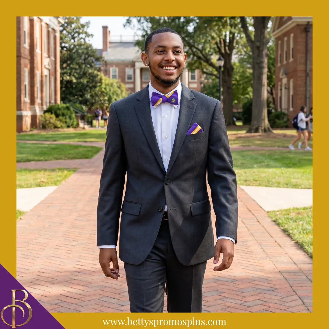 Omega Psi Phi ΩΨΦ Bow Tie and Pocket Square Combo-Omega Psi Phi Paraphernalia-Omega Psi Phi Bow Tie Set-Betty's Promos Plus