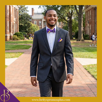 Omega Psi Phi ΩΨΦ Bow Tie and Pocket Square Combo-Omega Psi Phi Paraphernalia-Omega Psi Phi Bow Tie Set-Betty's Promos Plus