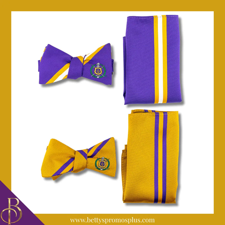 Omega Psi Phi ΩΨΦ Bow Tie and Pocket Square Combo