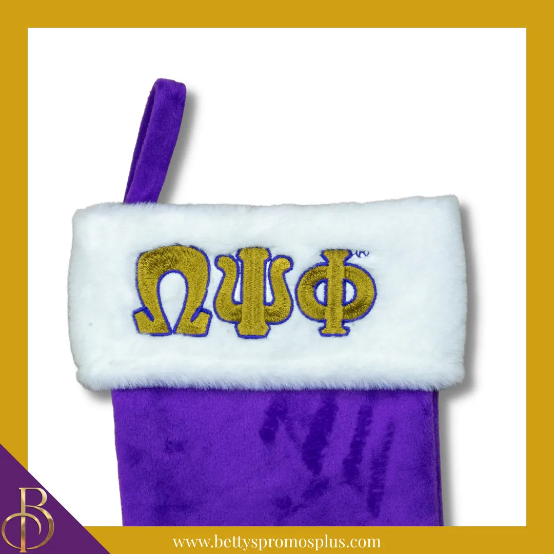 Omega Psi Phi ΩΨΦ Christmas Stocking-Omega Psi Phi Paraphernalia-Omega Psi Phi Christmas Stocking-Betty's Promos Plus
