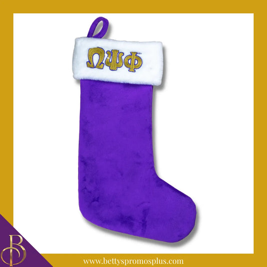 Omega Psi Phi ΩΨΦ Christmas Stocking-Purple-Omega Psi Phi Paraphernalia-Omega Psi Phi Christmas Stocking-Betty's Promos Plus