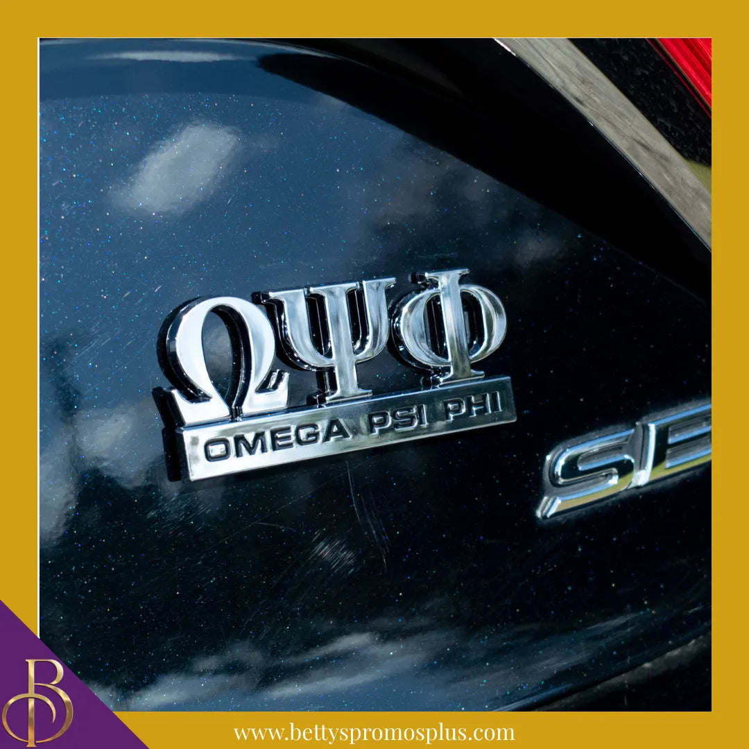 Omega Psi Phi ΩΨΦ Chrome Car Badge Auto Emblem Sticker Decal-Omega Psi Phi Paraphernalia-Omega Psi Phi Auto Decal-Betty's Promos Plus