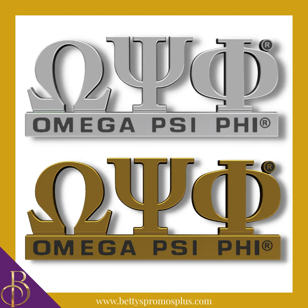 Omega Psi Phi ΩΨΦ Chrome Car Badge Auto Emblem Sticker Decal-Omega Psi Phi Paraphernalia-Omega Psi Phi Auto Decal-Betty's Promos Plus