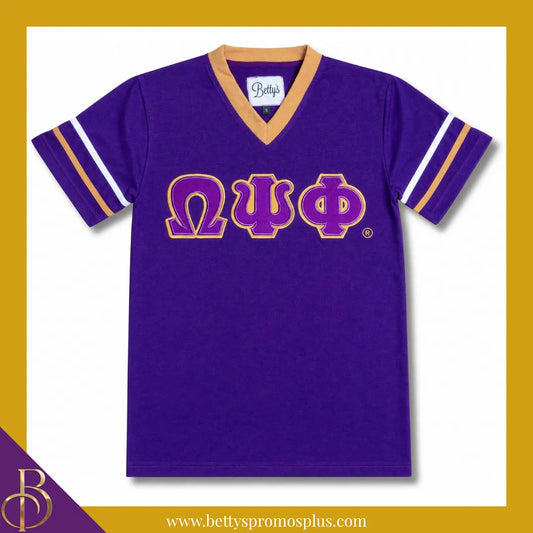 Omega Psi Phi ΩΨΦ Double Stitched Appliqué Embroidered Jersey T-Shirt-Purple-Small-Omega Psi Phi Paraphernalia-Omega Psi Phi T-Shirts-Betty's Promos Plus