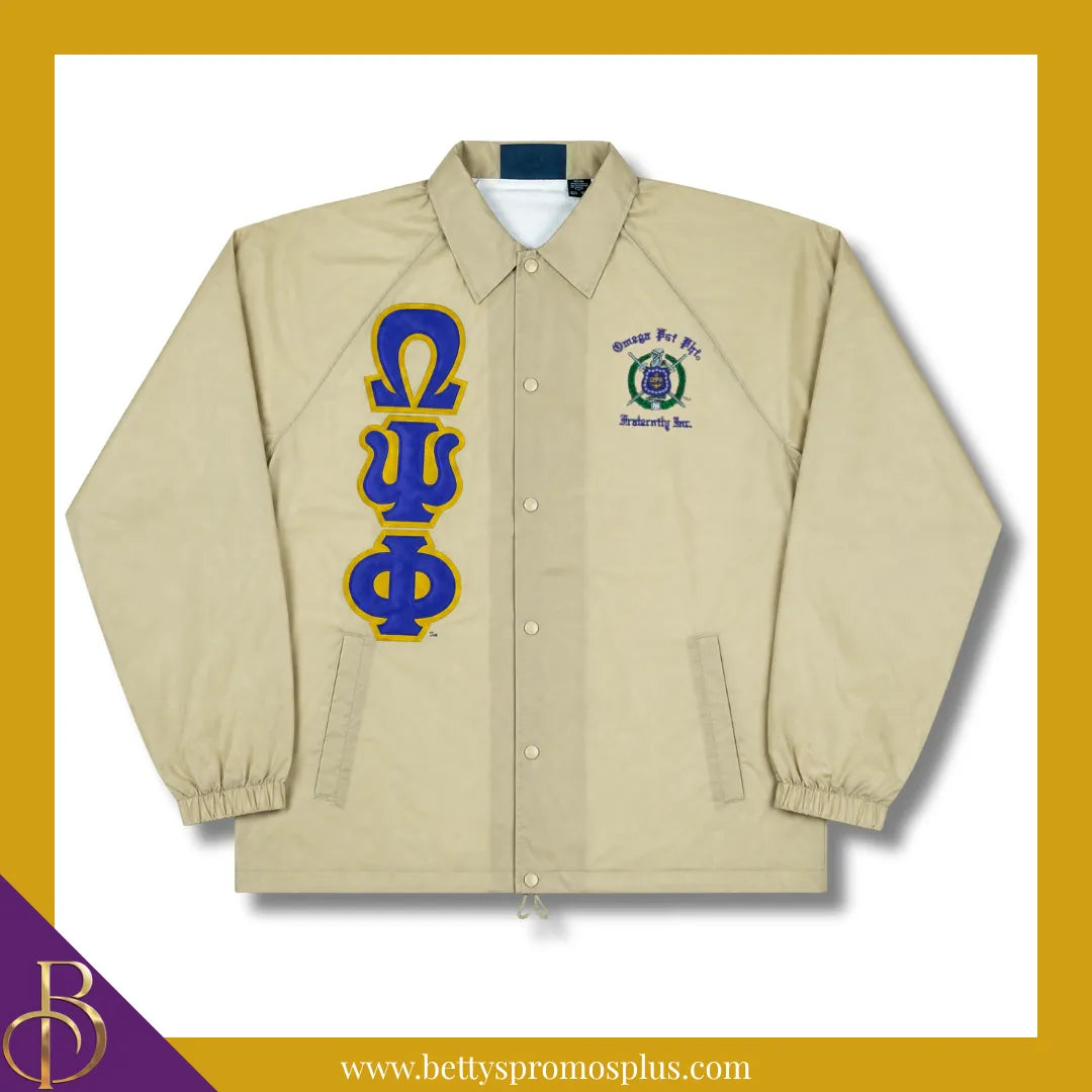 Omega Psi Phi ΩΨΦ Double-Stitched Embroidered Windbreaker Line Jacket-Omega Psi Phi Paraphernalia-Omega Psi Phi Line Jacket-Betty's Promos Plus