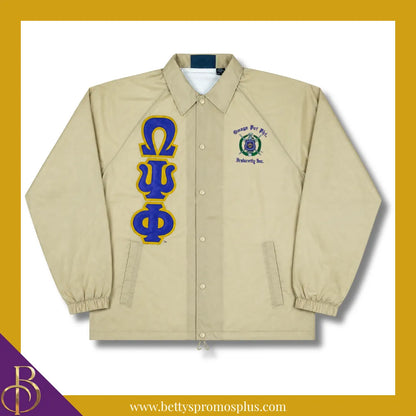 Omega Psi Phi ΩΨΦ Double-Stitched Embroidered Windbreaker Line Jacket-Omega Psi Phi Paraphernalia-Omega Psi Phi Line Jacket-Betty's Promos Plus