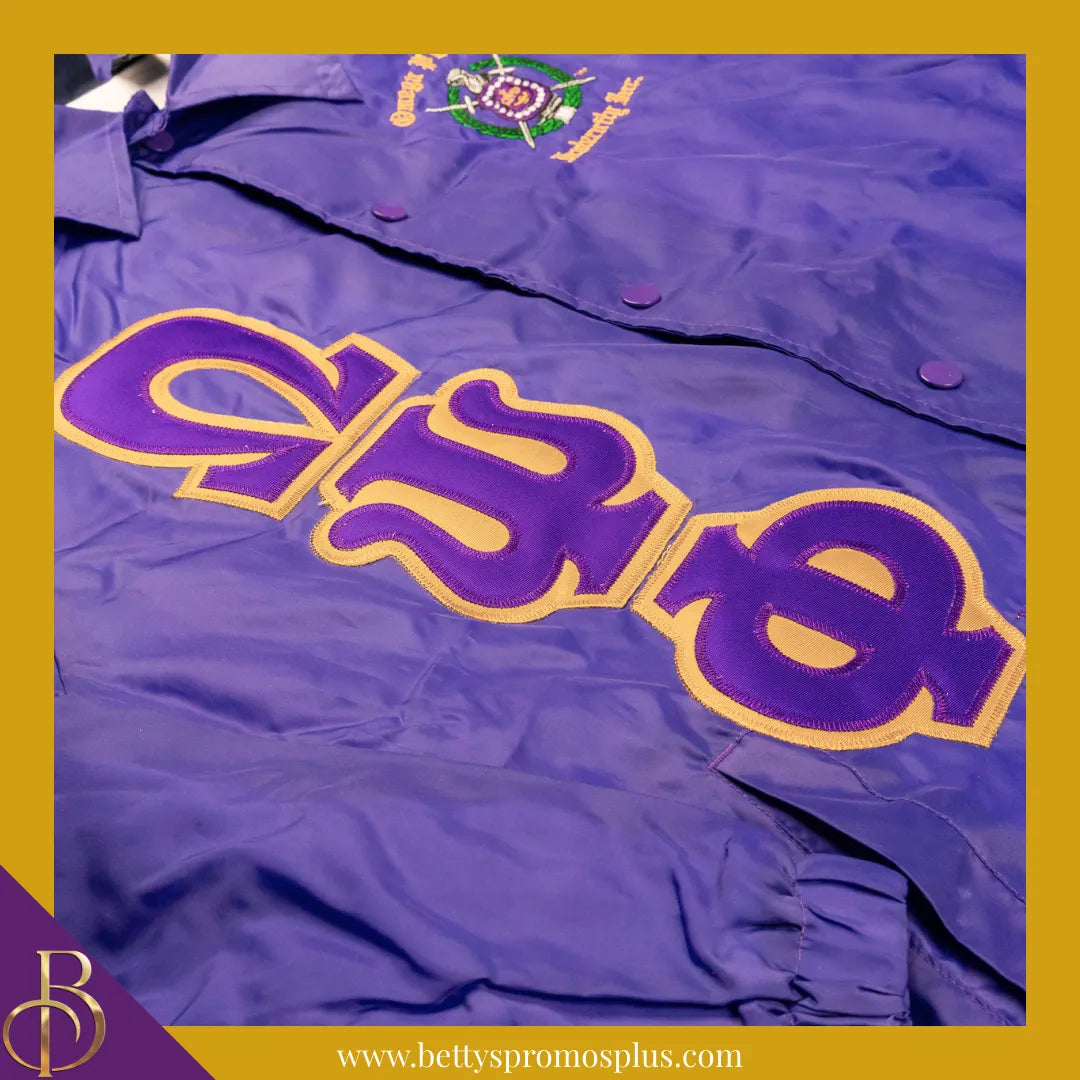 Omega Psi Phi ΩΨΦ Double-Stitched Embroidered Windbreaker Line Jacket-Omega Psi Phi Paraphernalia-Omega Psi Phi Line Jacket-Betty's Promos Plus