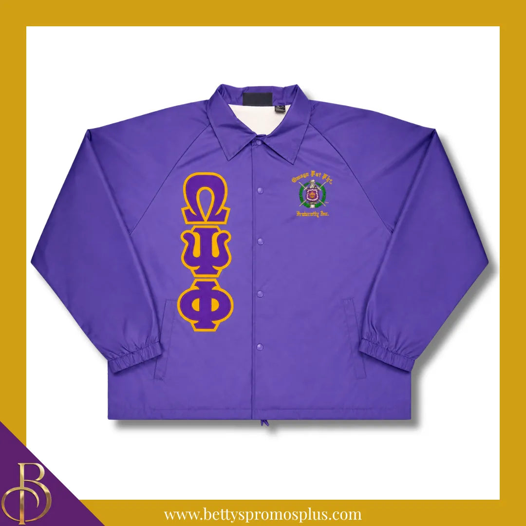 Omega Psi Phi ΩΨΦ Double-Stitched Embroidered Windbreaker Line Jacket-Omega Psi Phi Paraphernalia-Omega Psi Phi Line Jacket-Betty's Promos Plus