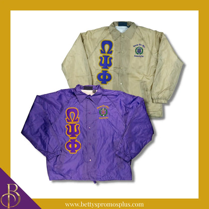Omega Psi Phi ΩΨΦ Double-Stitched Embroidered Windbreaker Line Jacket-Omega Psi Phi Paraphernalia-Omega Psi Phi Line Jacket-Betty's Promos Plus