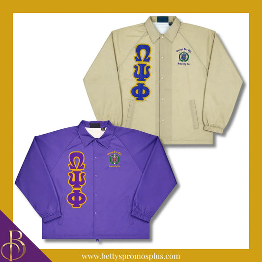 Omega Psi Phi ΩΨΦ Double-Stitched Embroidered Windbreaker Line Jacket-Omega Psi Phi Paraphernalia-Omega Psi Phi Line Jacket-Betty's Promos Plus