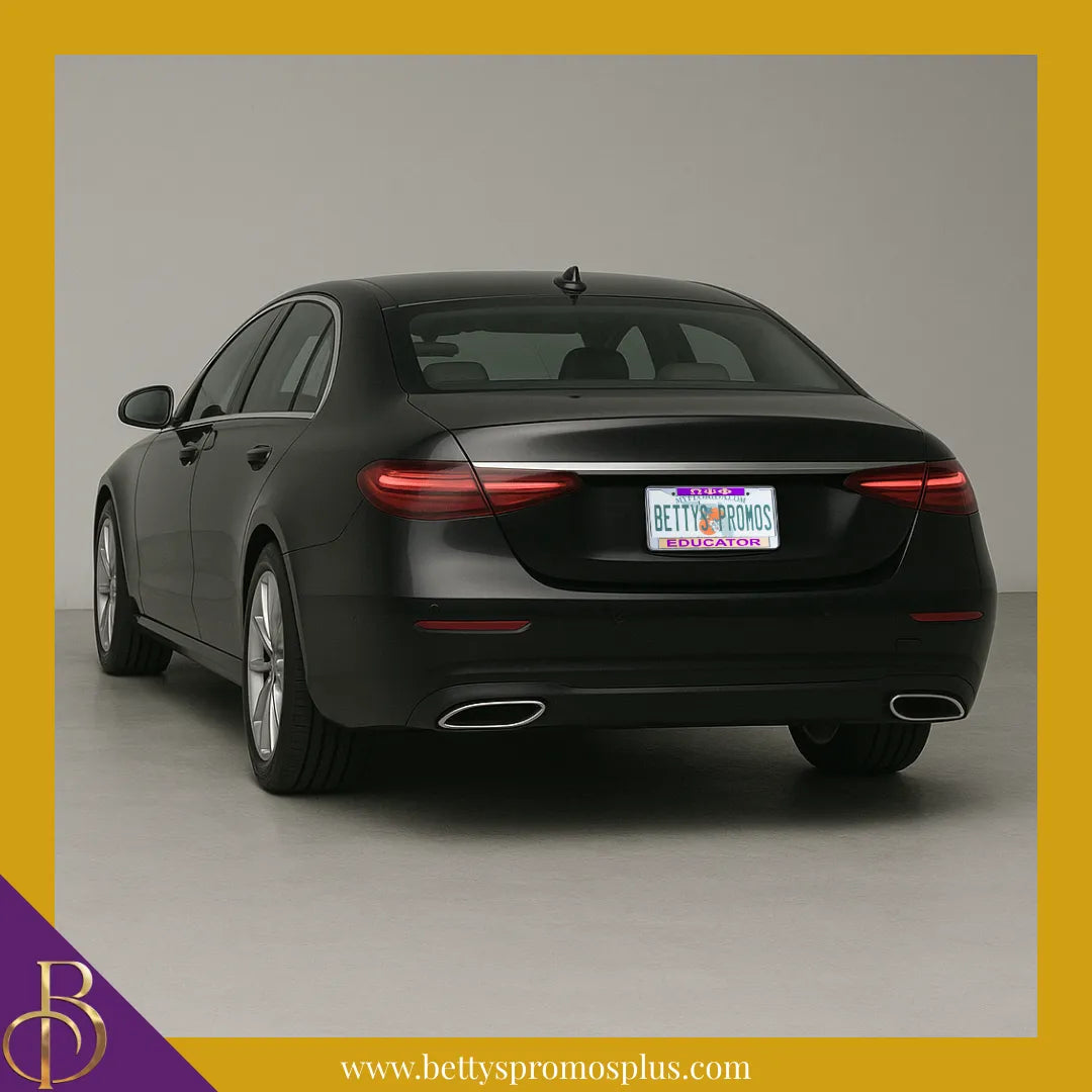 Omega Psi Phi ΩΨΦ Educator Chrome Laser Engraved Mirrored Acrylic Auto Tag License Plate Frame-Omega Psi Phi Paraphernalia-Omega Psi Phi Auto Tag Frame-Betty's Promos Plus