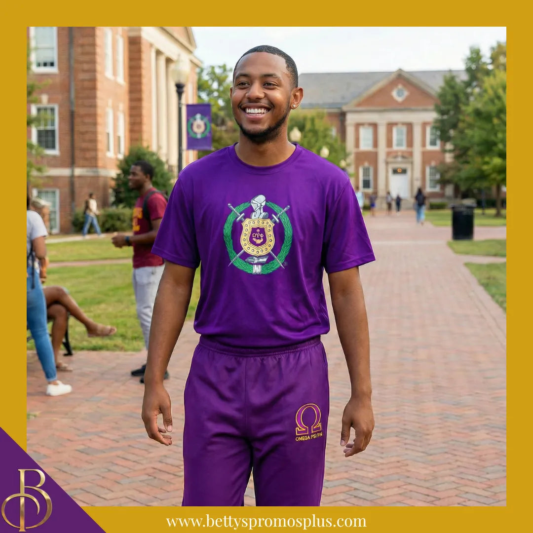 Omega Psi Phi ΩΨΦ Elite Jogger Pants with Zippered Leg Opening-Omega Psi Phi Paraphernalia-Omega Psi Phi Jogger Pants-Betty's Promos Plus