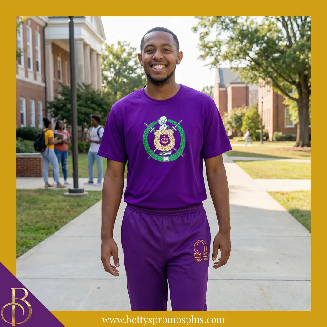 Omega Psi Phi ΩΨΦ Elite Jogger Pants with Zippered Leg Opening-Omega Psi Phi Paraphernalia-Omega Psi Phi Jogger Pants-Betty's Promos Plus