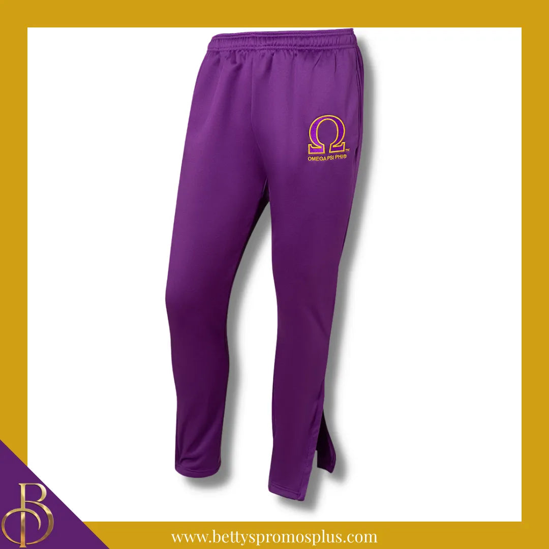 Omega Psi Phi ΩΨΦ Elite Jogger Pants with Zippered Leg Opening-Omega Psi Phi Paraphernalia-Omega Psi Phi Jogger Pants-Betty's Promos Plus