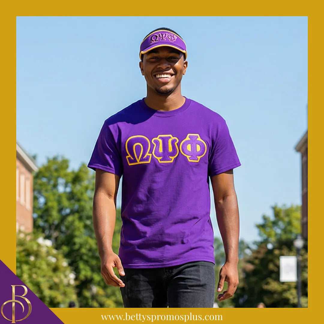 Omega Psi Phi ΩΨΦ Embroidered Greek Letter Featherlight Moisture Wicking Visor-Omega Psi Phi Paraphernalia-Omega Psi Phi Visor-Betty's Promos Plus